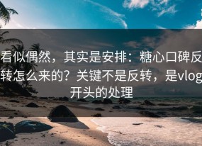 看似偶然，其实是安排：糖心口碑反转怎么来的？关键不是反转，是vlog开头的处理