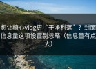 想让糖心vlog更“干净利落”？封面信息量这项设置别忽略（信息量有点大）