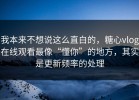 我本来不想说这么直白的，糖心vlog在线观看最像“懂你”的地方，其实是更新频率的处理