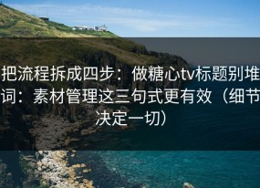 把流程拆成四步：做糖心tv标题别堆词：素材管理这三句式更有效（细节决定一切）