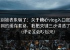 别被表象骗了：关于糖心vlog入口官网的缓存套路，我把关键三步讲透了（评论区会吵起来）