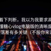 别急着下判断，我以为我要求高，后来才懂糖心vlog电脑版的清晰度体验的落差有多关键（不服你来试）