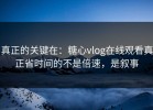 真正的关键在：糖心vlog在线观看真正省时间的不是倍速，是叙事