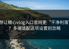 想让糖心vlog入口官网更“干净利落”？多端适配这项设置别忽略