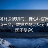 说个可能会被喷的：糖心tv官网的镜头切点一变，数据立刻两极分化（原因不复杂）