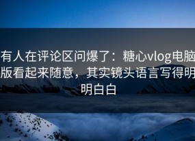 有人在评论区问爆了：糖心vlog电脑版看起来随意，其实镜头语言写得明明白白