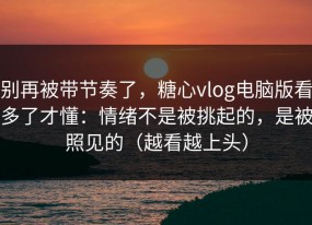 别再被带节奏了，糖心vlog电脑版看多了才懂：情绪不是被挑起的，是被照见的（越看越上头）