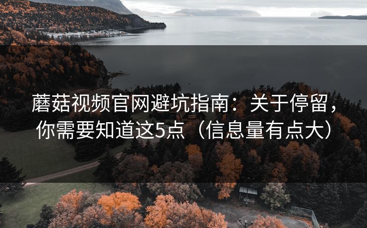 蘑菇视频官网避坑指南：关于停留，你需要知道这5点（信息量有点大）
