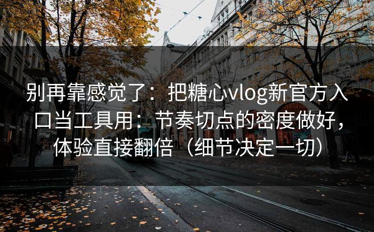 别再靠感觉了：把糖心vlog新官方入口当工具用：节奏切点的密度做好，体验直接翻倍（细节决定一切）